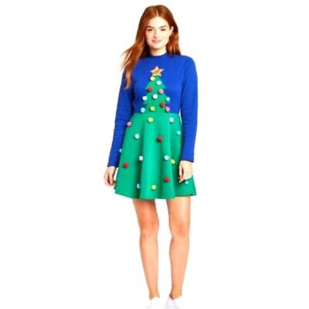 NWOT Mighty Fine Christmas Tree Textured Mini Dress - XXL